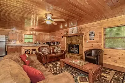 living room at a pigeon forge tn cabin