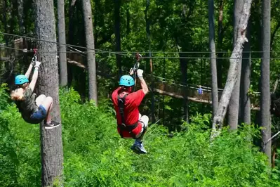 dueling zipline at anakeesta