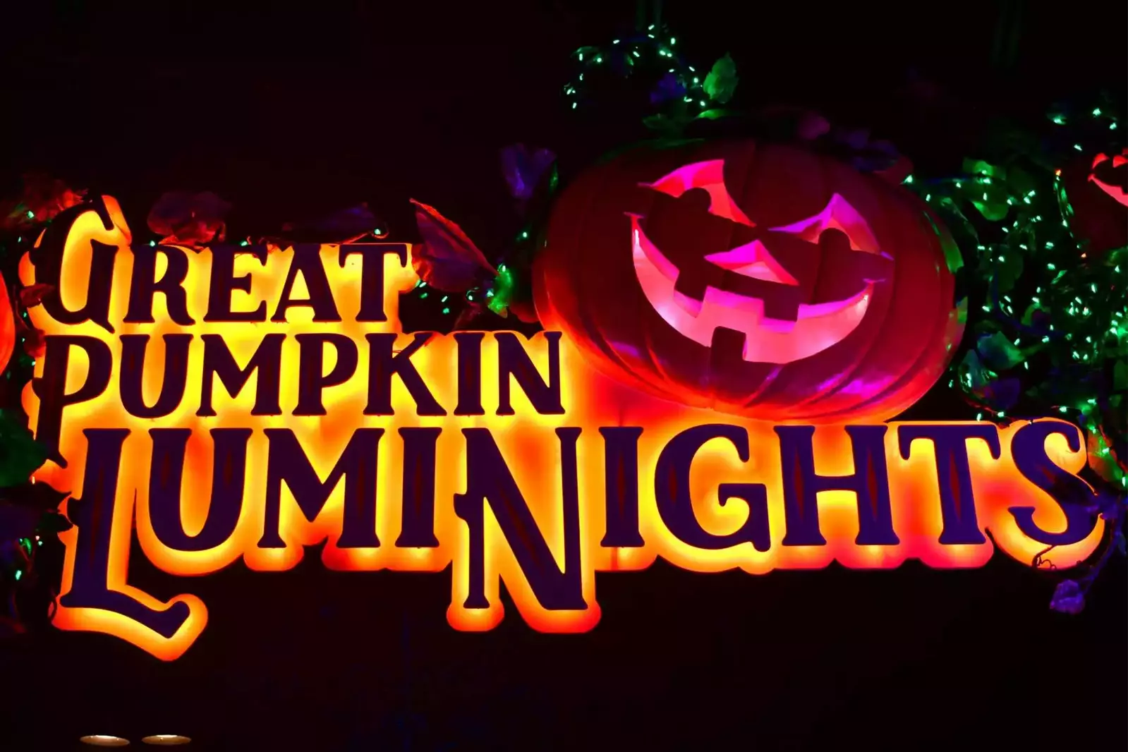 great pumpkin luminights sign at dollywood