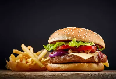 burger and fries