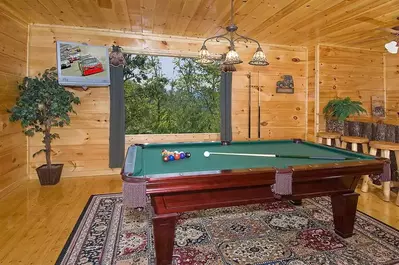 pool table in 2 bedroom cabin