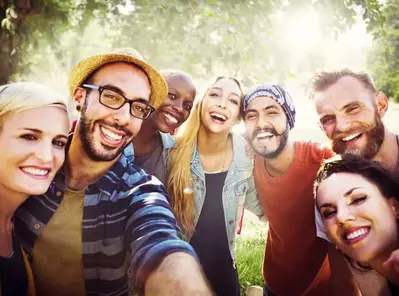 group of friends outside