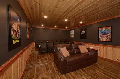 theater room in gatlinburg cabin