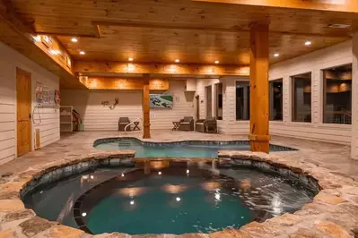 cabin with an indoor pool